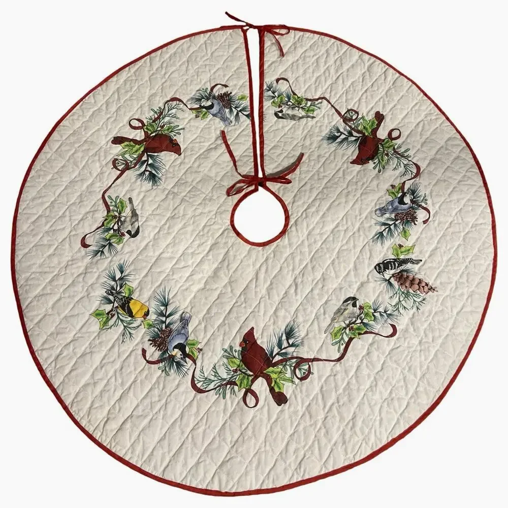 Vintage Quilted Christmas Tree Skirt 43